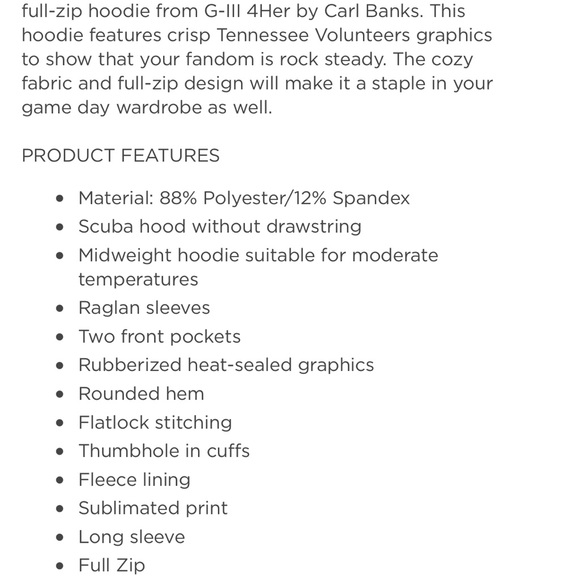 Women's G-III 4Her Gray TN VolS Full-Zip Hoodie - Picture 3 of 9